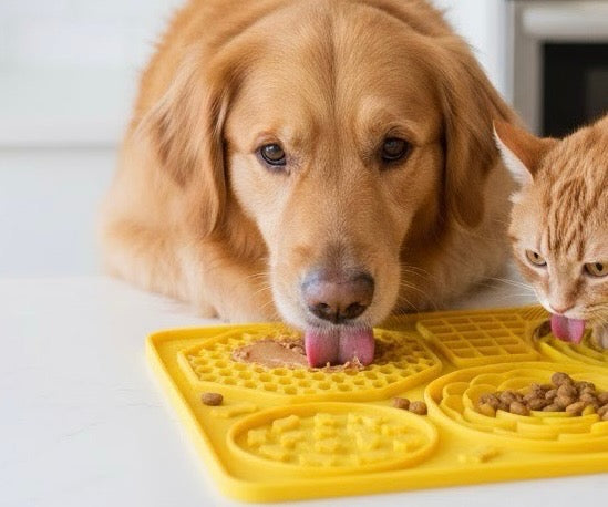 Square Slow Feeder – Large Collapsible Silicone for Cats & Dogs with Suction Cup