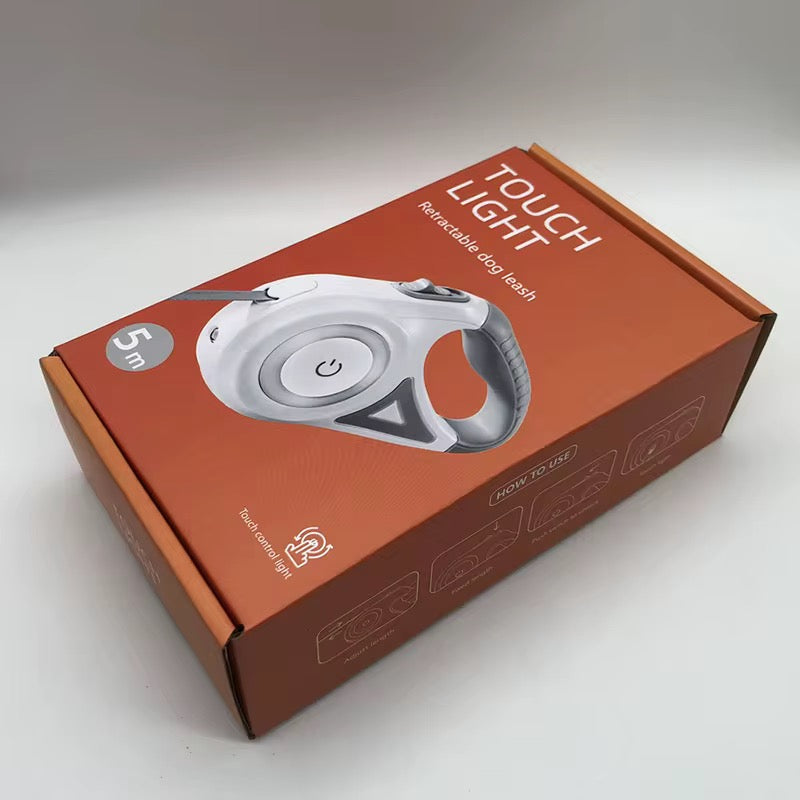 Retractable 5m Dog Leash with LED Light for Night & Day Walking