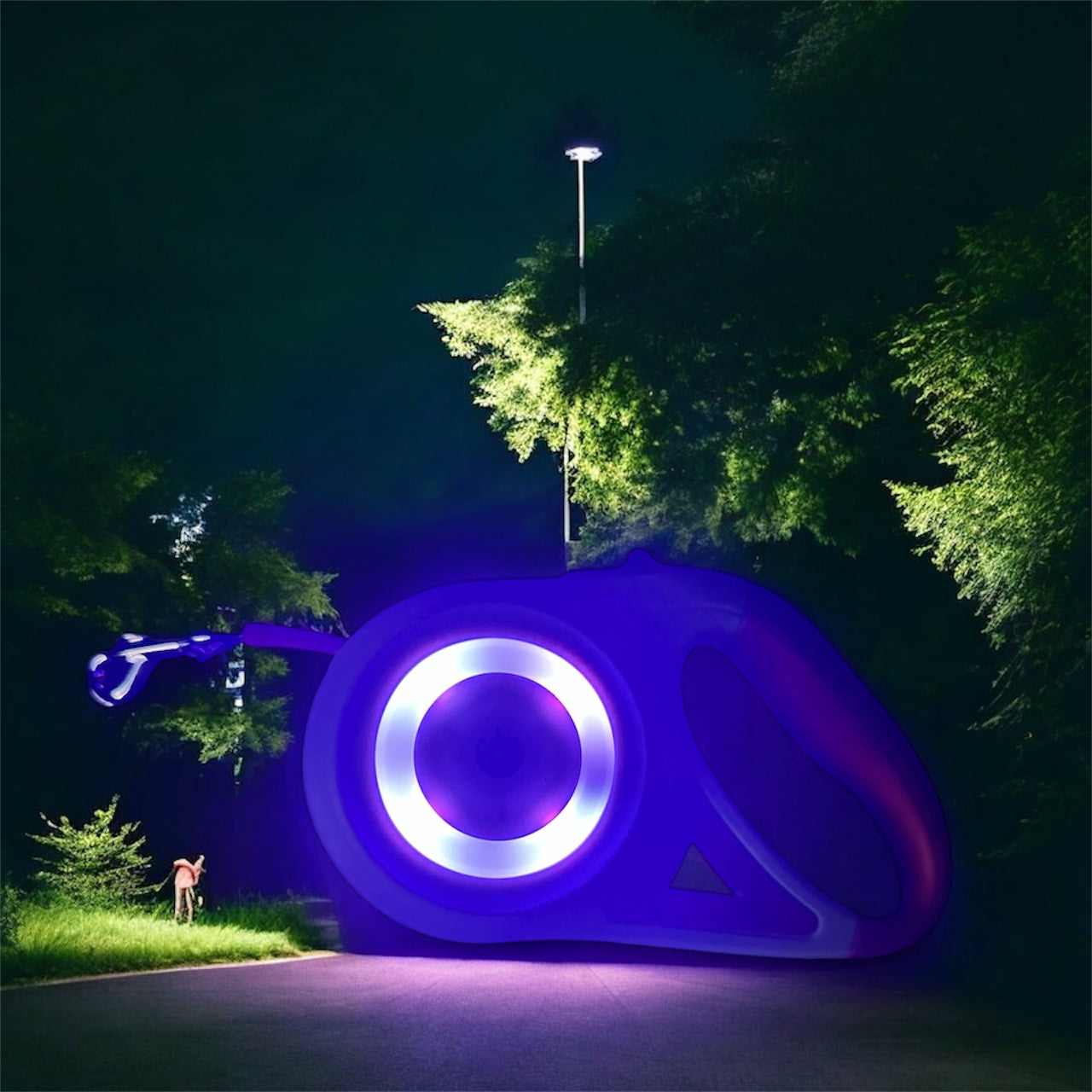 Retractable 5m Dog Leash with LED Light for Night & Day Walking